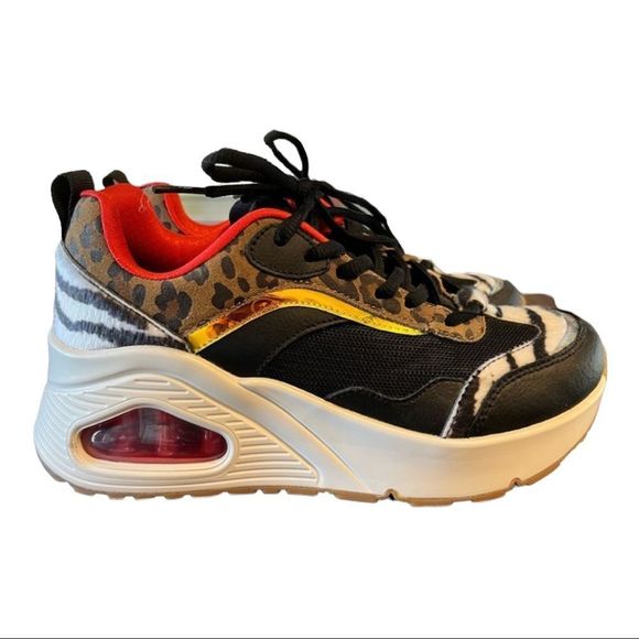 Skechers Shoes - Skechers platform sneakers with tiger print and leopard print Size 7.5